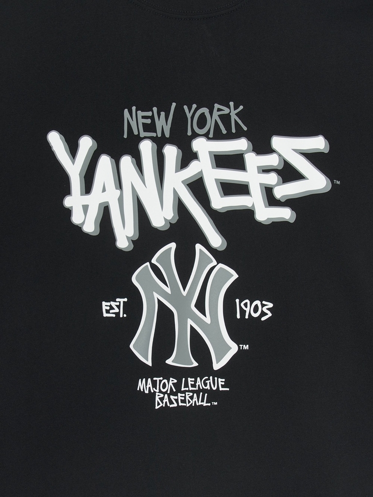 Áo Thun MLB Basic Big Logo Mega Overfit Functional Short Sleeve T-Shirt New York Yankees Black