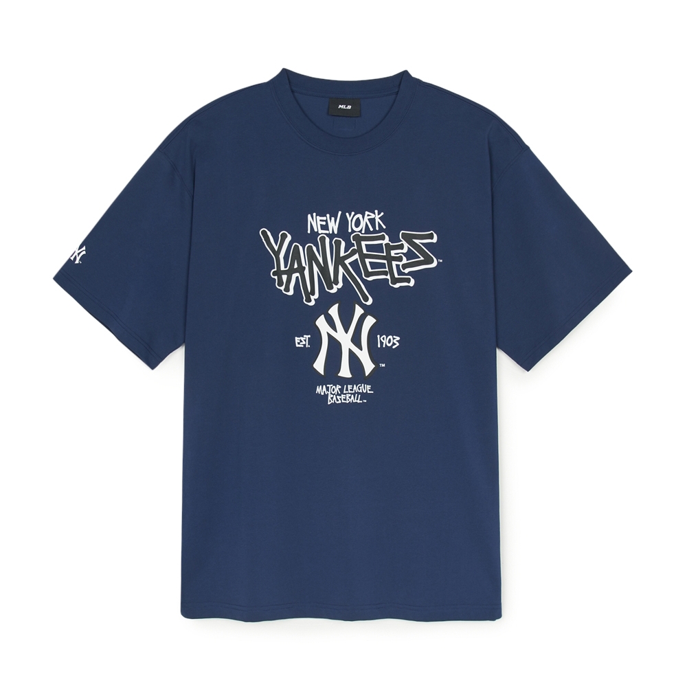 Áo Thun MLB Basic Big Logo Mega Overfit Functional Short Sleeve T-Shirt New York Yankees Navy
