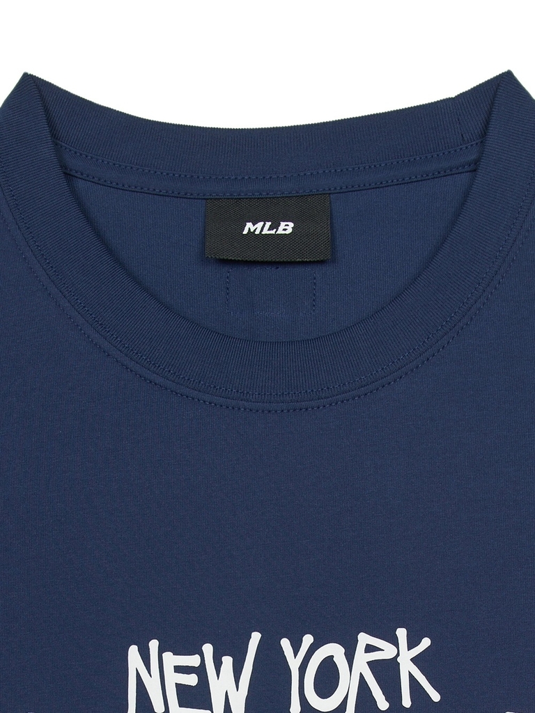 Áo Thun MLB Basic Big Logo Mega Overfit Functional Short Sleeve T-Shirt New York Yankees Navy
