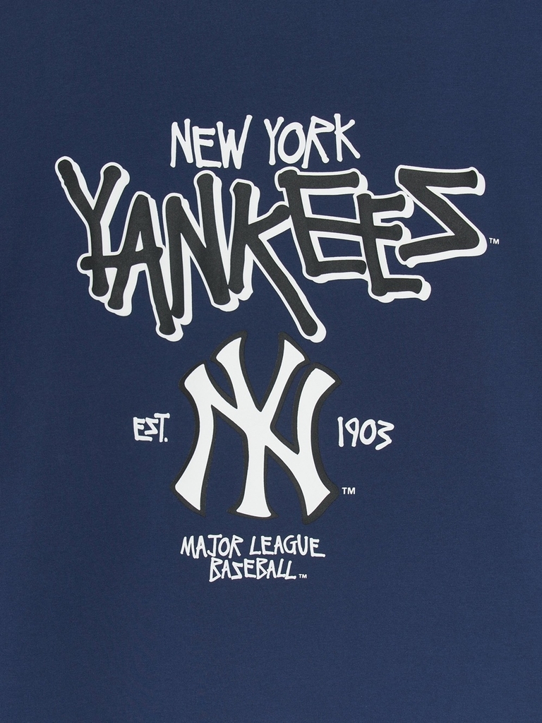 Áo Thun MLB Basic Big Logo Mega Overfit Functional Short Sleeve T-Shirt New York Yankees Navy