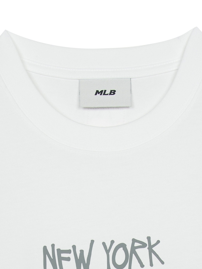 Áo Thun MLB Basic Big Logo Mega Overfit Functional Short Sleeve T-Shirt New York Yankees White