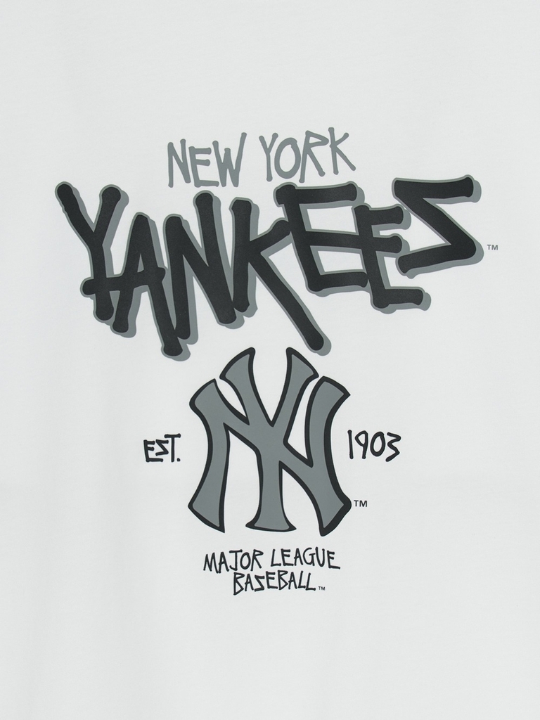 Áo Thun MLB Basic Big Logo Mega Overfit Functional Short Sleeve T-Shirt New York Yankees White