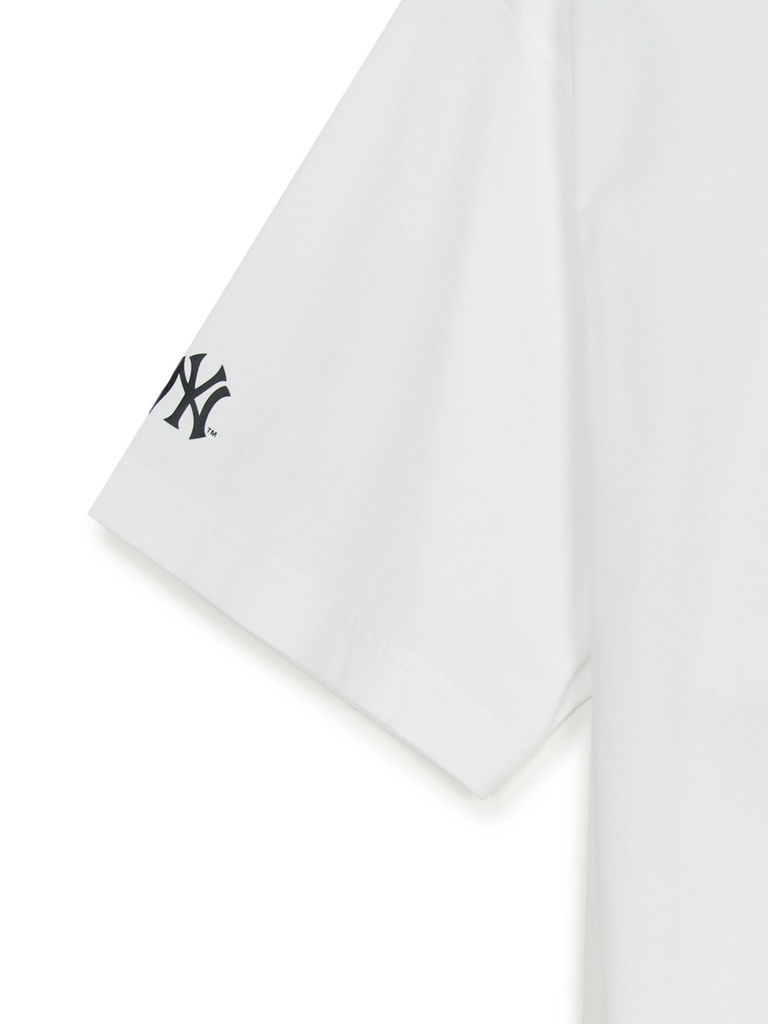 Áo Thun MLB Basic Big Logo Mega Overfit Functional Short Sleeve T-Shirt New York Yankees White