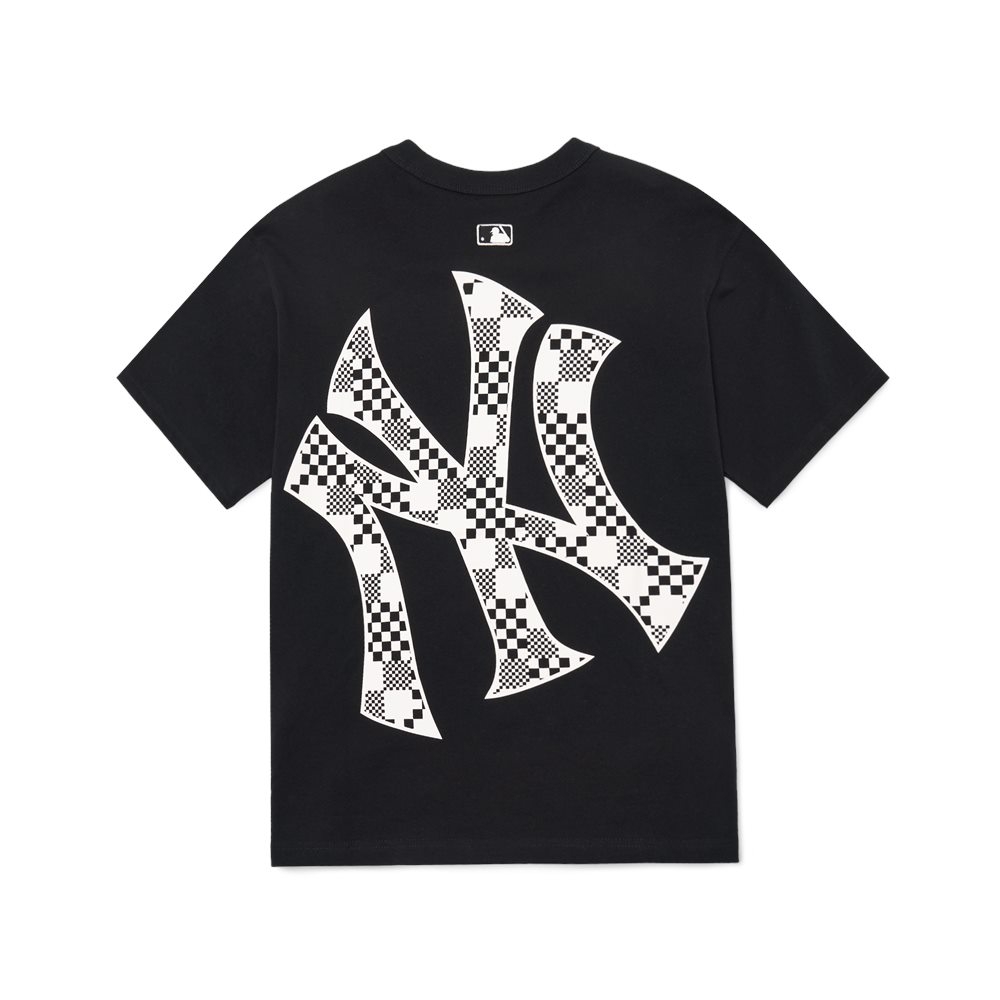 Áo Thun MLB Checkerboard Back Logo New York Yankees Black