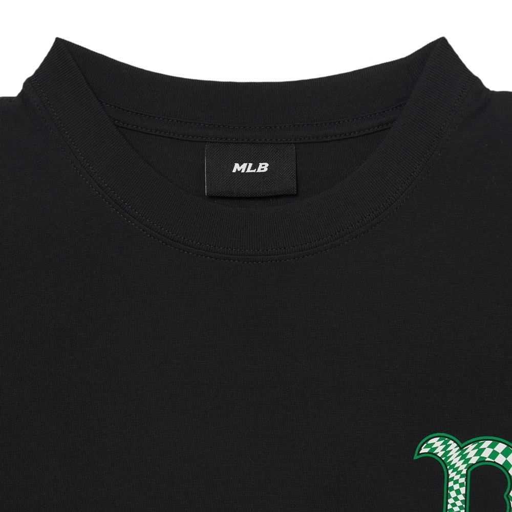 Áo Thun MLB Checkerboard Clipping Logo Boston Red Sox Black