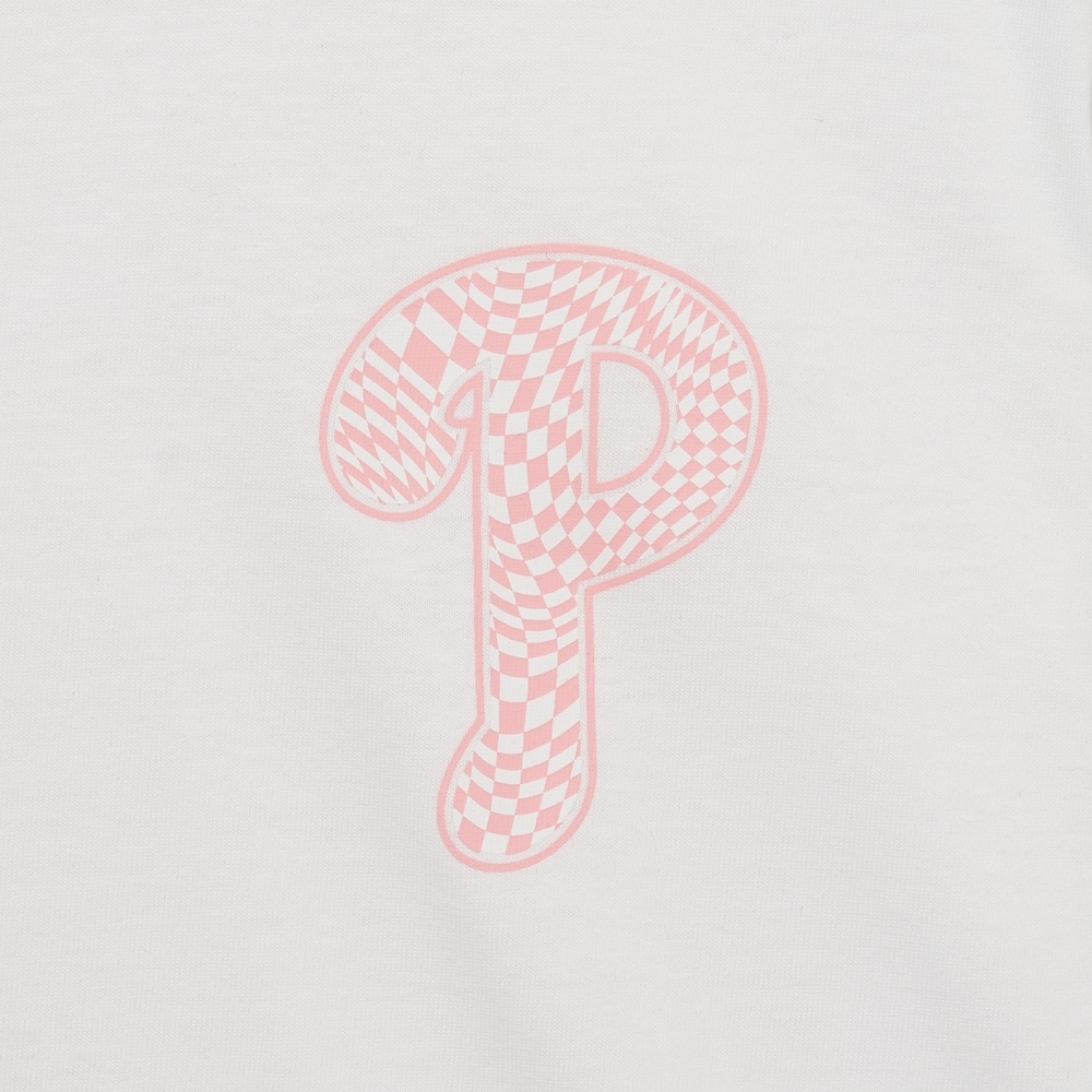 Áo Thun MLB Checkerboard Clipping Logo Philadelphia Phillies White