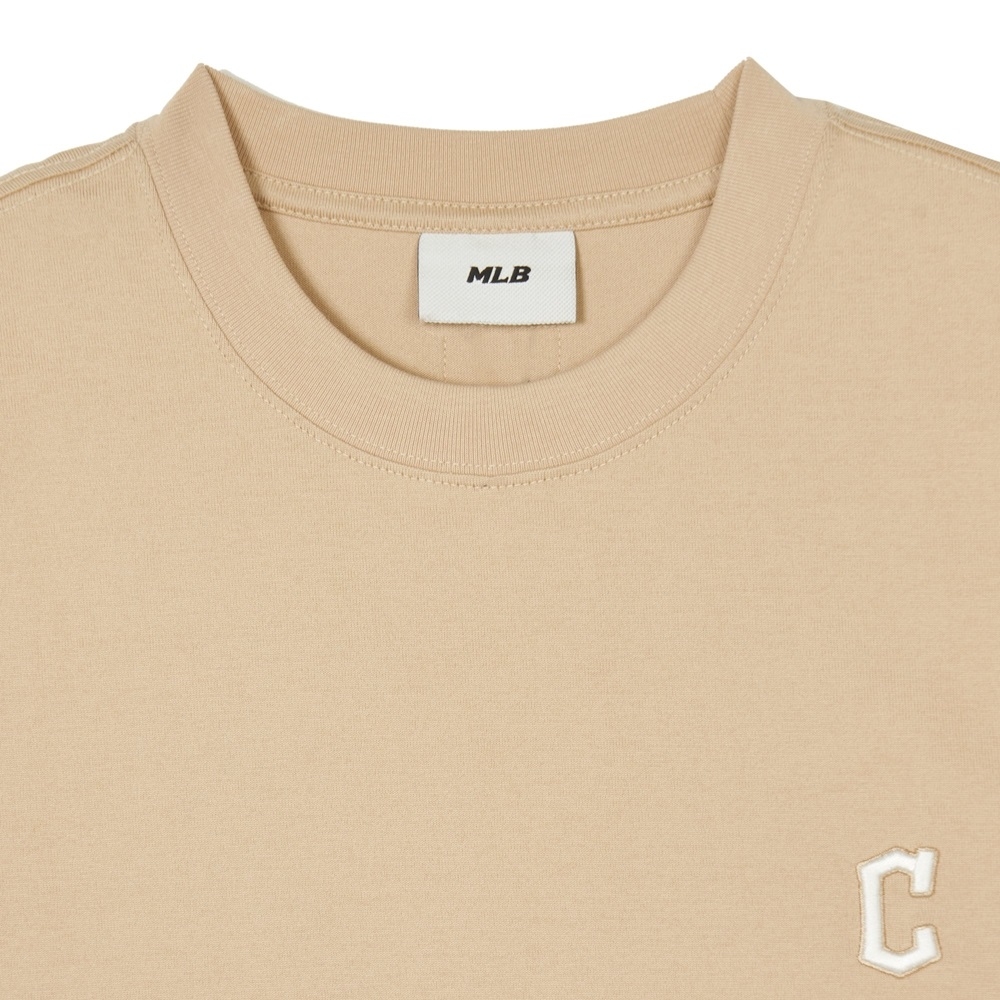 Áo Thun MLB Korea Basic Short Sleeve T-Shirt Clevenland Guardians Beige