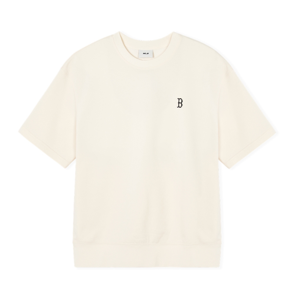 Áo Thun MLB Korea Basic Small Logo Man To Man Boston Red Sox Cream