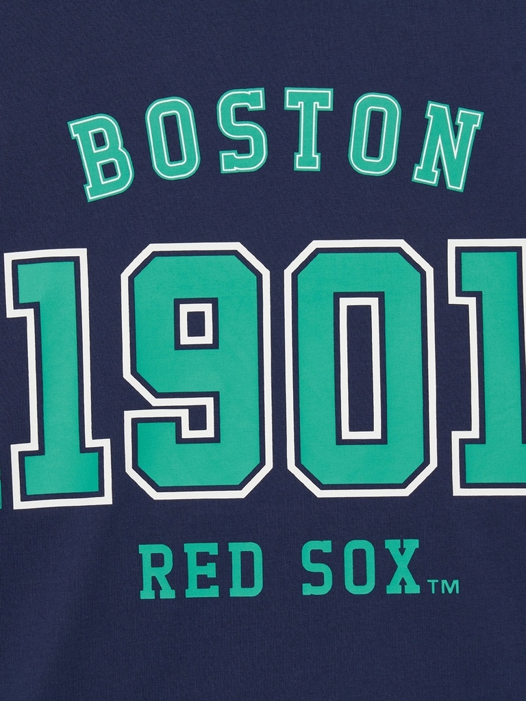 Áo Thun MLB Korea Varsity Number Graphic Boston Red Sox Navy