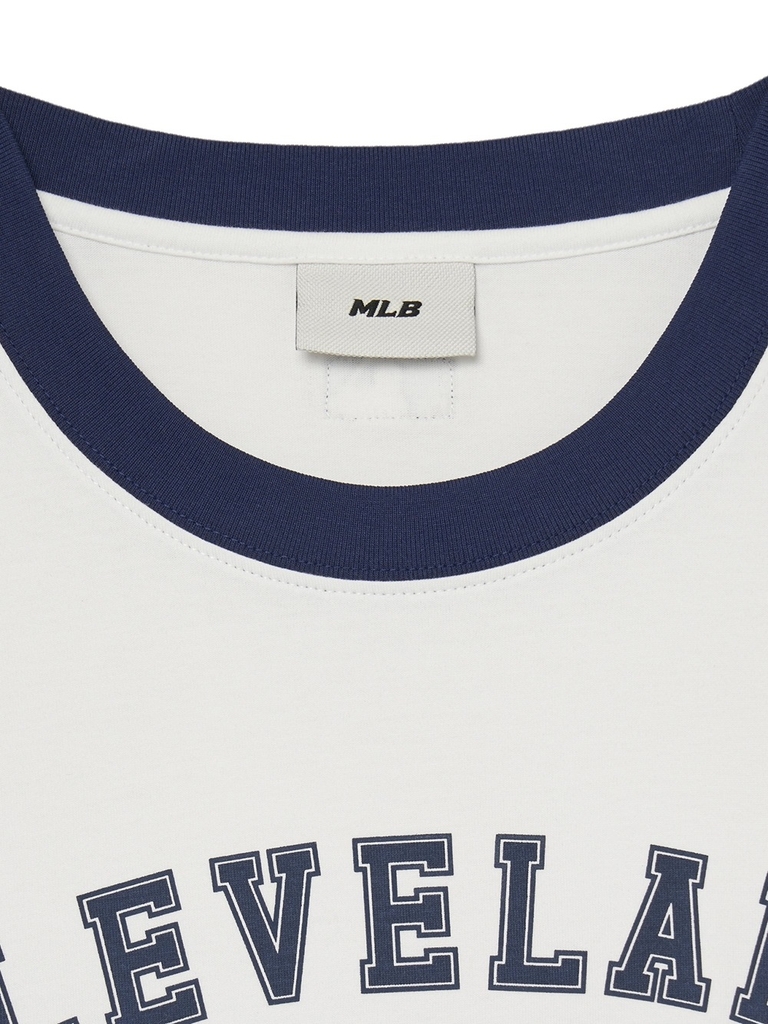 Áo Thun MLB Korea Varsity Number Graphic Cleveland Guardians White