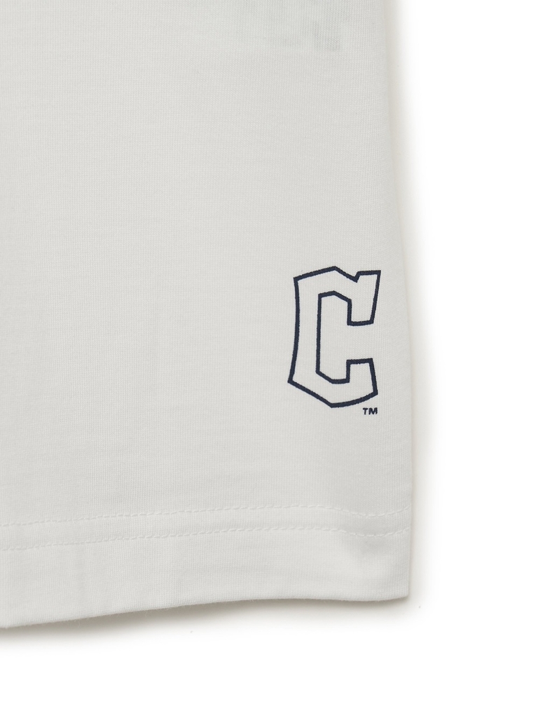 Áo Thun MLB Korea Varsity Number Graphic Cleveland Guardians White