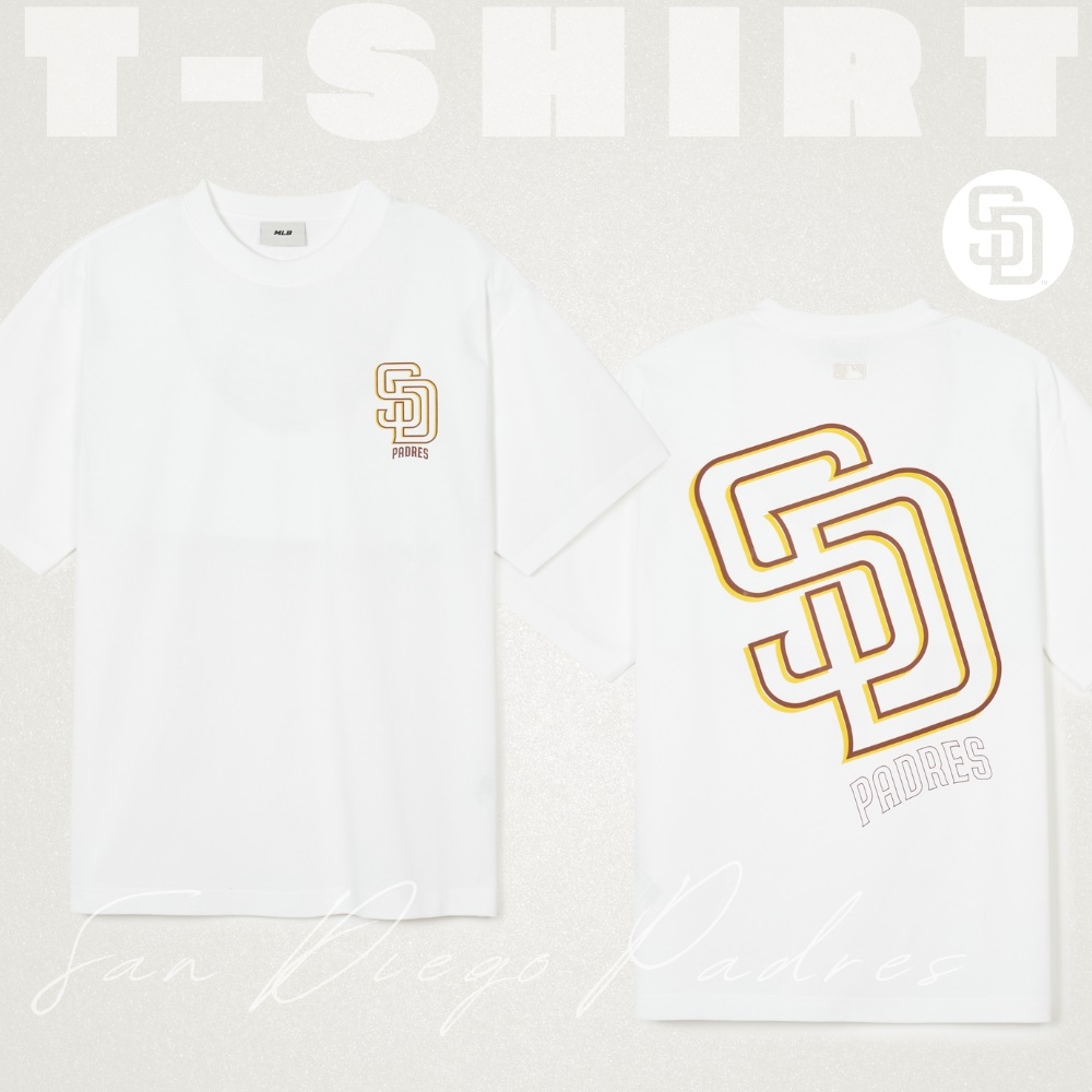 Áo Thun MLB Korea Basic Mega Logo San Diego Padres White