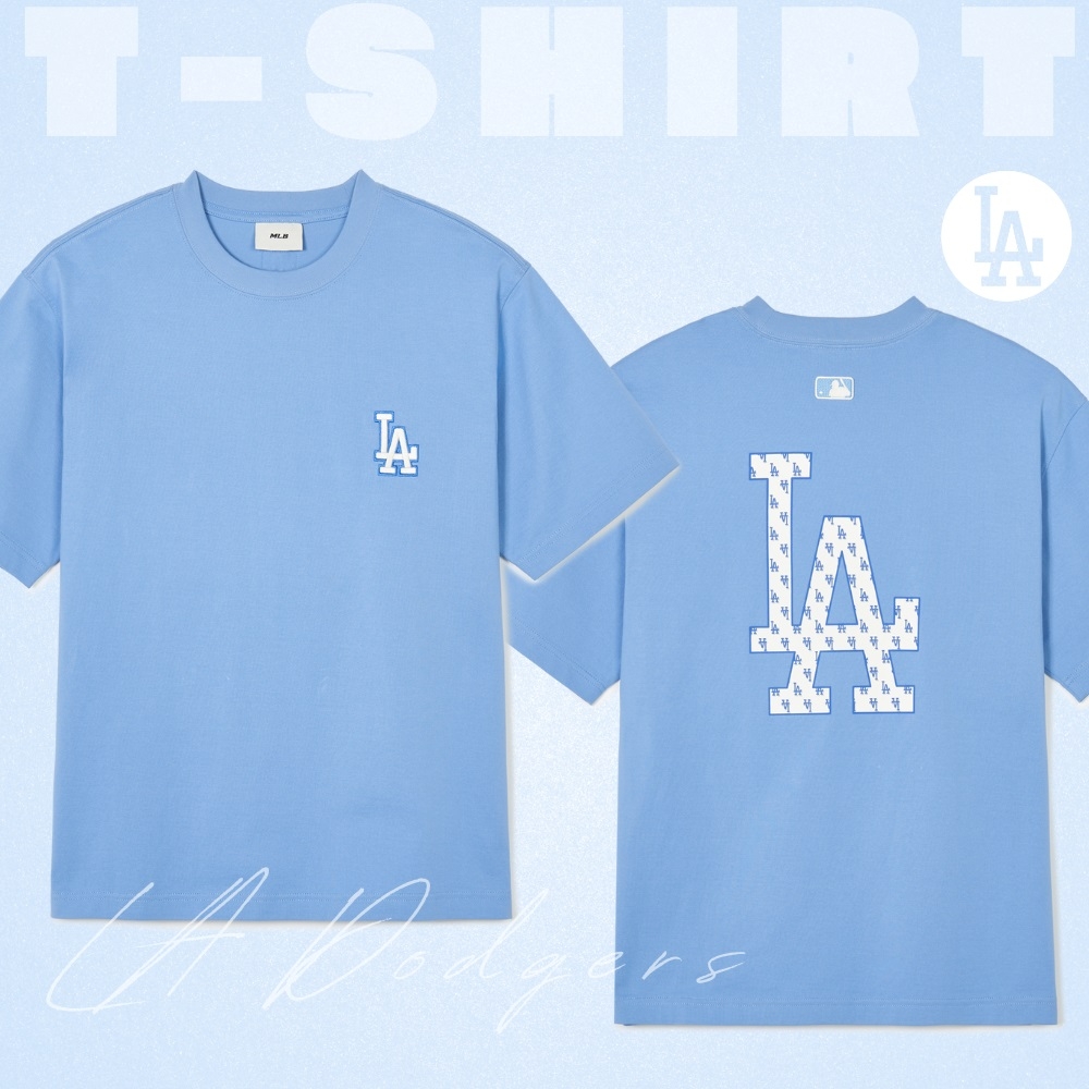 Áo Thun MLB Korea Classic Mono Big Lux T-Shirt LA Dodgers Blue