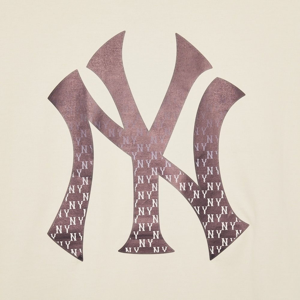 Áo Thun MLB Korea Monogram Big Lux New York Yankees D.Cream