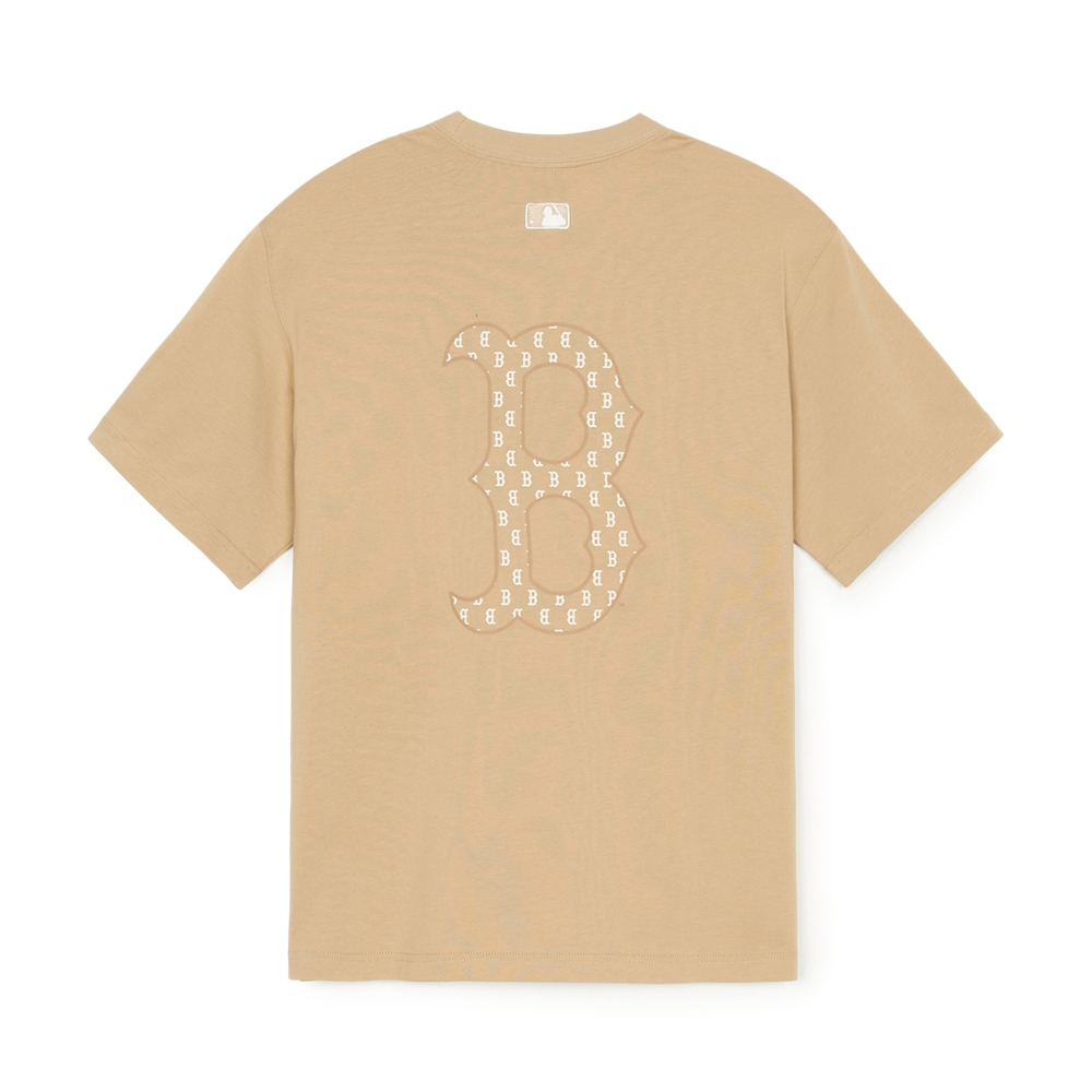 Áo Thun MLB Classic Mono Big Lux Overfit Short Sleeve T-Shirt Boston Red Sox Beige