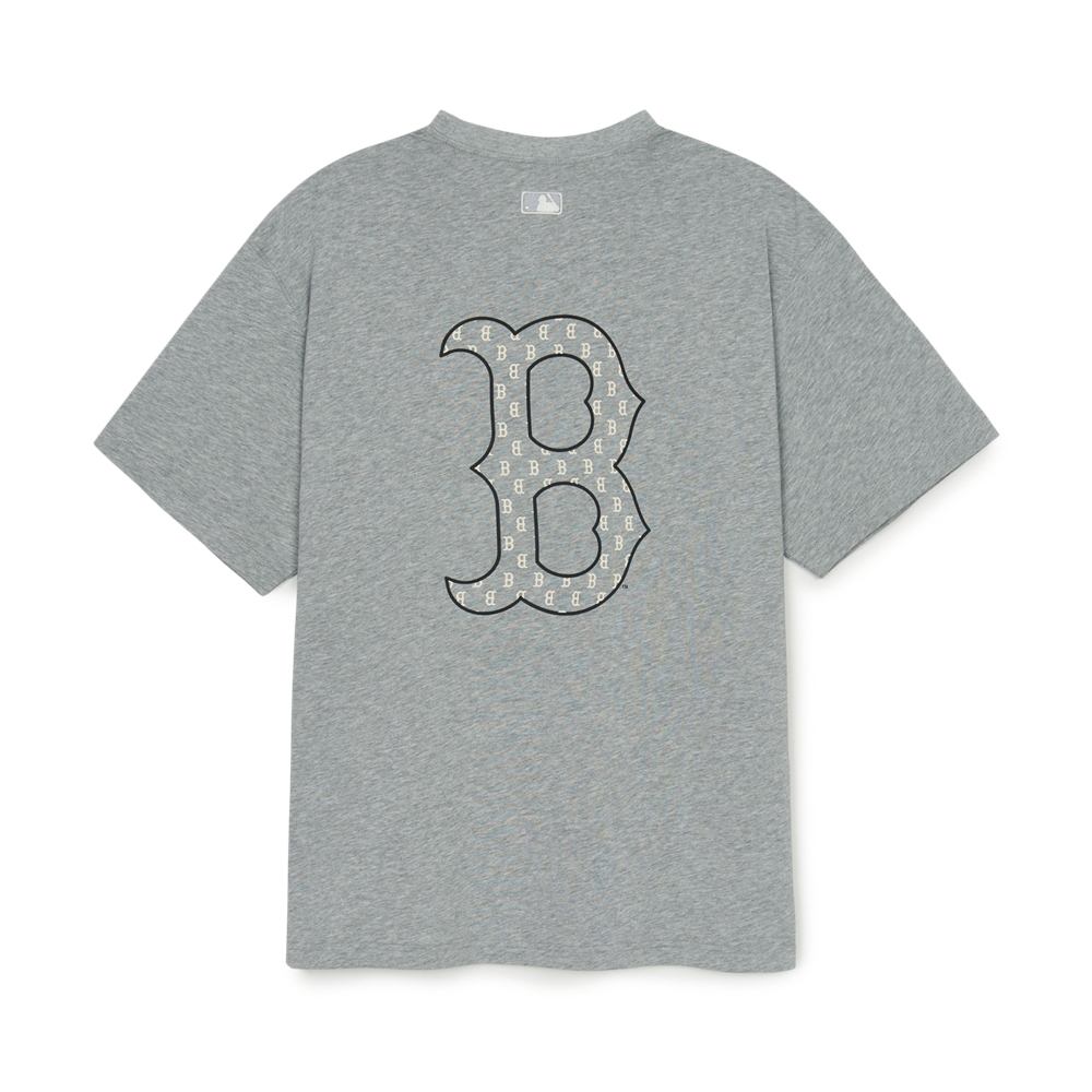Áo Thun MLB Classic Mono Big Lux Overfit Short Sleeve T-Shirt Boston Red Sox Grey
