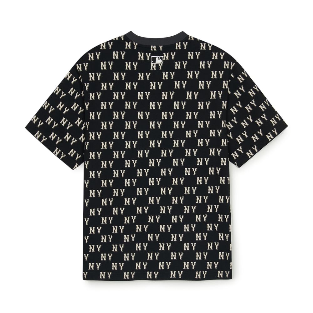 Áo Thun MLB Classic Mono Sporty Full-Panel Pattern Overfit Short-Sleeve T-Shirt New York Yankees Black