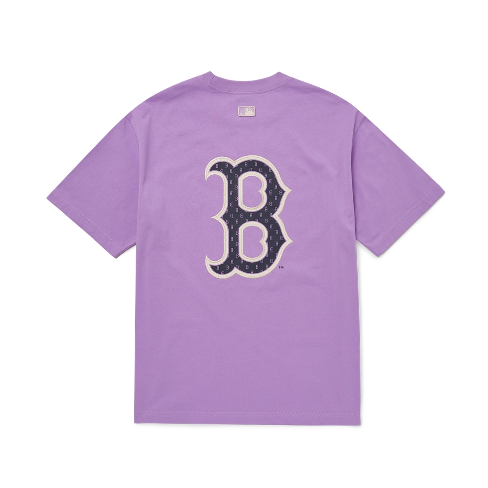 Áo Thun MLB Classic Monogram Clipping Back Logo Boston Red Sox L.Lavender