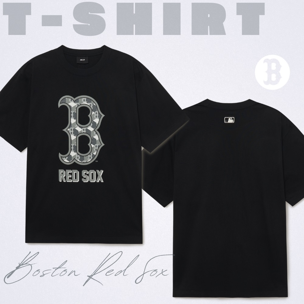 Áo Thun MLB Cube Clipping Monogram Boston Red Sox Black