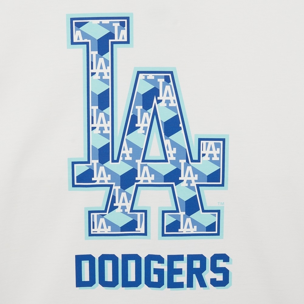 Áo Thun MLB Cube Clipping Monogram LA Dodgers White