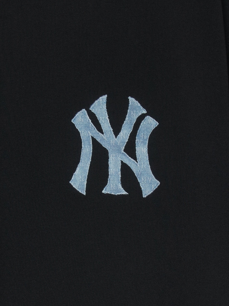 Áo Thun MLB Denim-like Mono Big Lux Overfit Short Sleeve T-shirt New York Yankees Black