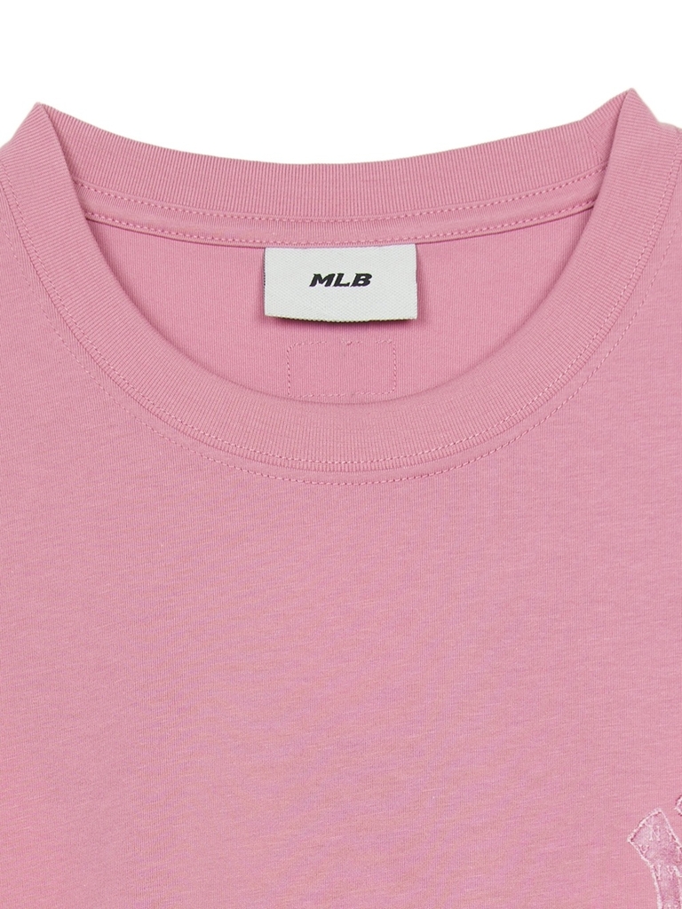 Áo Thun MLB Denim-like Mono Big Lux Short Sleeve T-shirt New York Yankees Pink