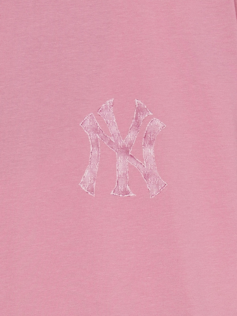 Áo Thun MLB Denim-like Mono Big Lux Short Sleeve T-shirt New York Yankees Pink