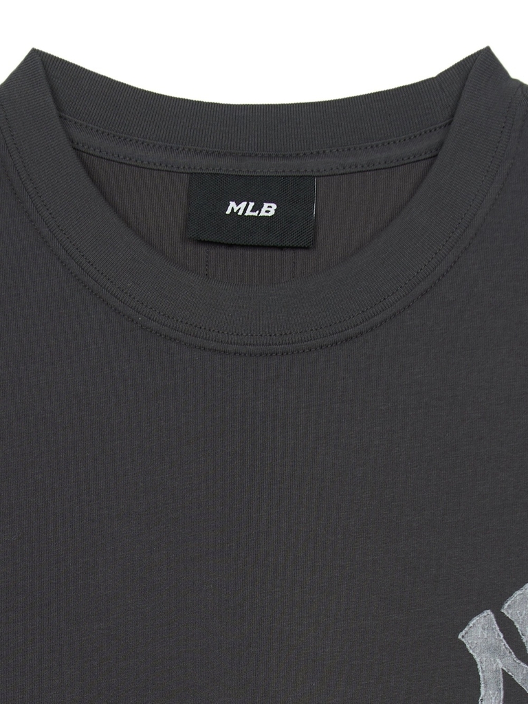 Áo Thun MLB Denim-like Mono Big Lux Overfit Short Sleeve T-shirt New York Yankees Grey