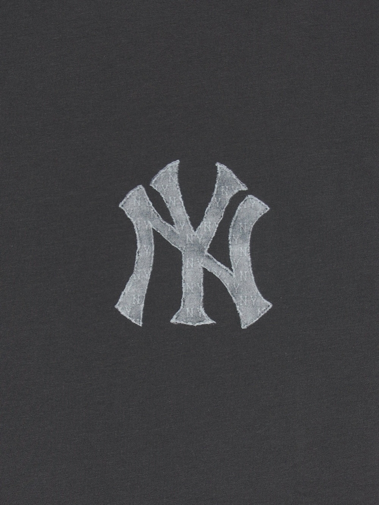 Áo Thun MLB Denim-like Mono Big Lux Overfit Short Sleeve T-shirt New York Yankees Grey