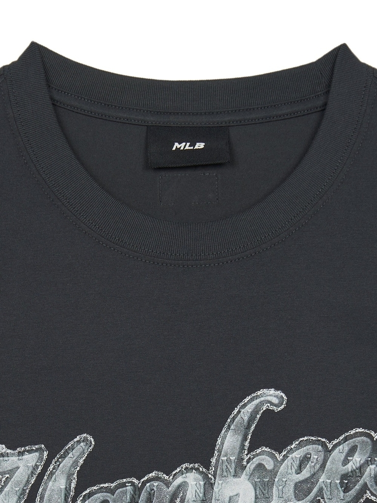 Áo Thun MLB Denim-like Big Lux Overfit Short Sleeve T-shirt New York Yankees Grey