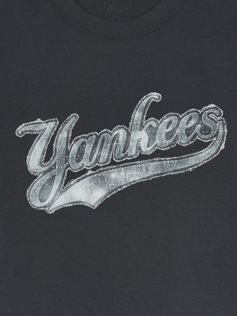 Áo Thun MLB Denim-like Big Lux Overfit Short Sleeve T-shirt New York Yankees Grey