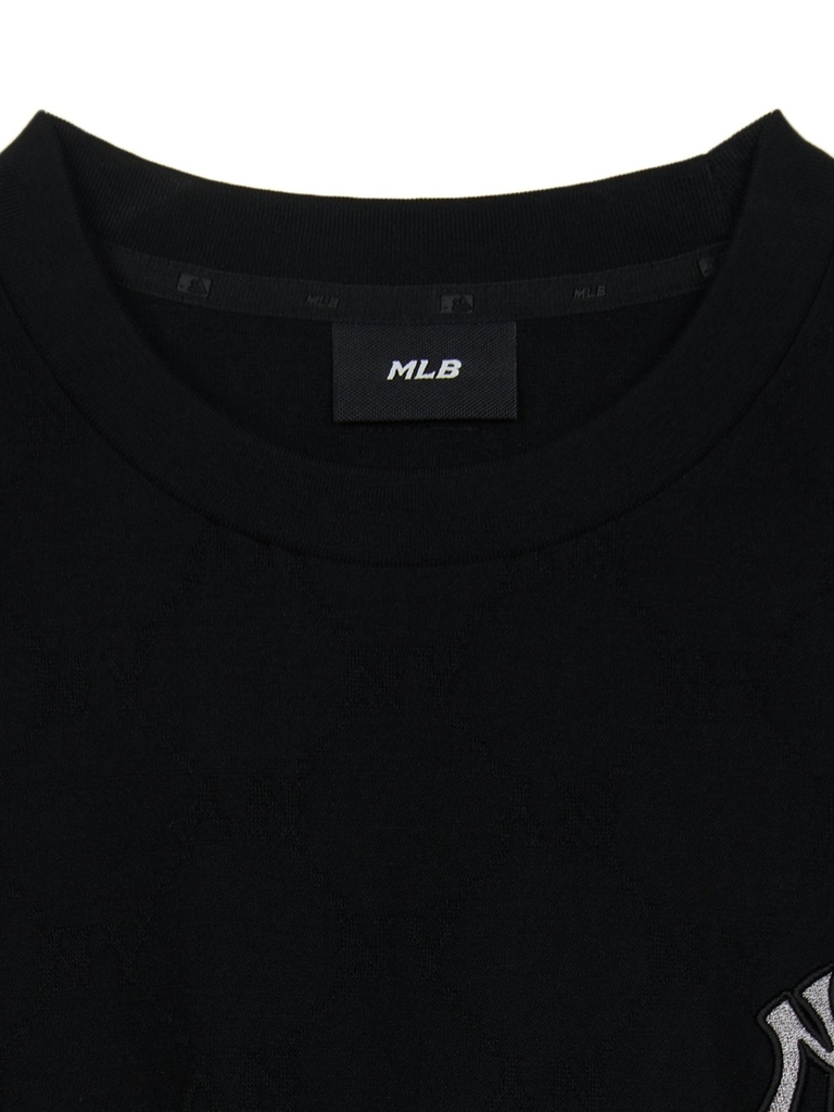 Áo Thun MLB Dia Mono Tonton Jacquard Overfit Short Sleeve T-Shirt New York Yankees Black