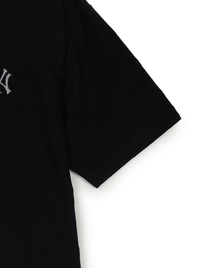 Áo Thun MLB Dia Mono Tonton Jacquard Overfit Short Sleeve T-Shirt New York Yankees Black