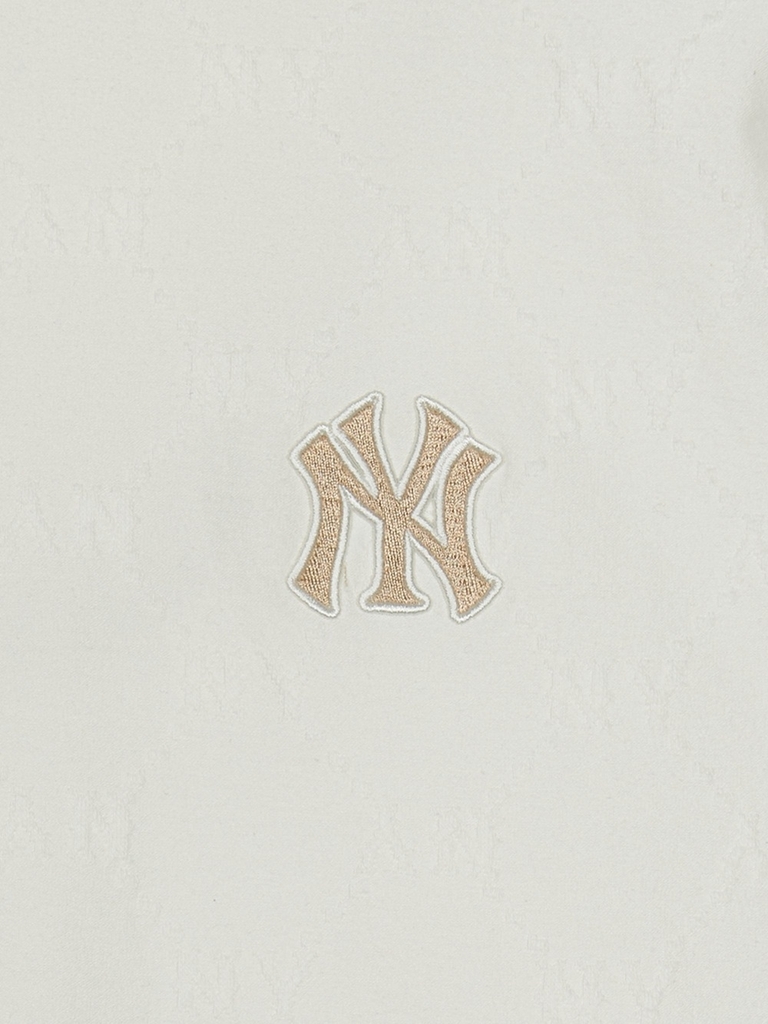 Áo Thun MLB Dia Mono Tonton Jacquard Overfit Short Sleeve T-Shirt New York Yankees Ivory