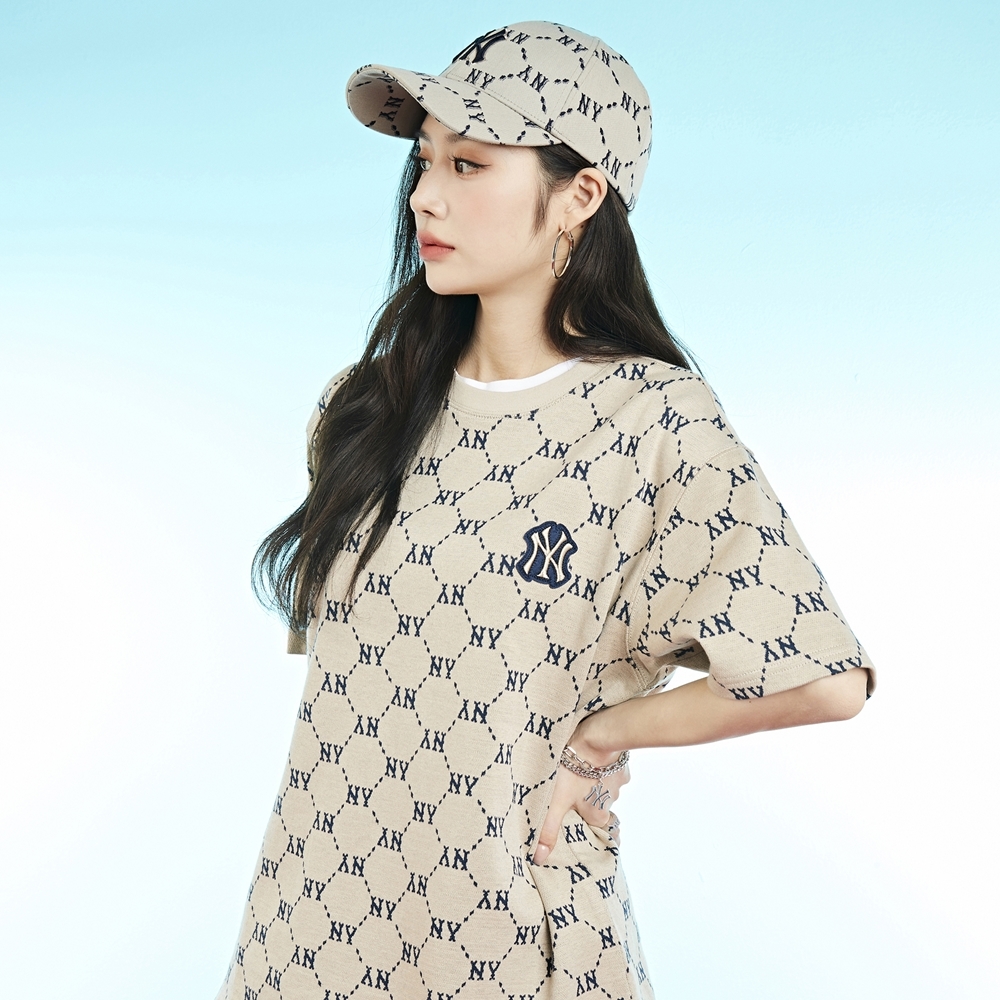 Áo Thun MLB Diamond Monogram New York Yankees Beige