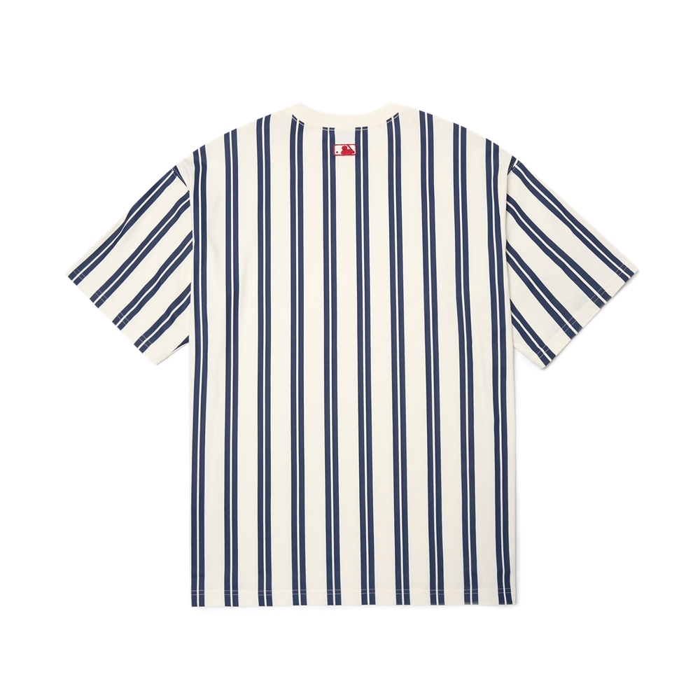 Áo Thun MLB Ethnic Stripe Mega Overfit Boston Red Sox L.Navy