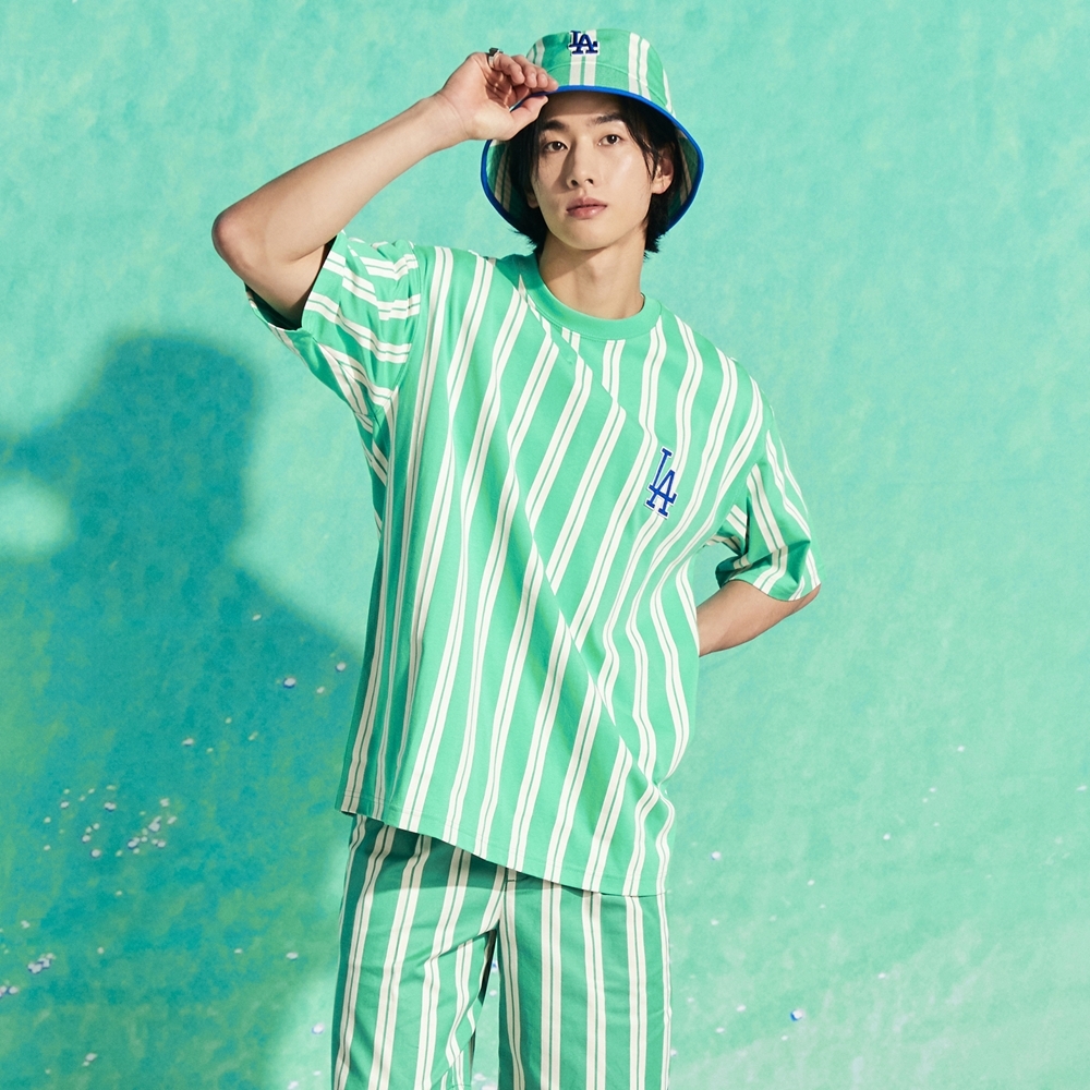 Áo Thun MLB Ethnic Stripe Mega Overfit LA Dodgers Mint