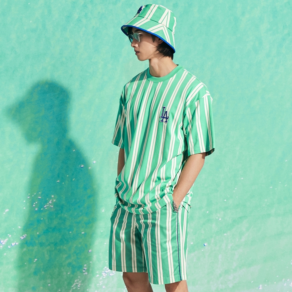 Áo Thun MLB Ethnic Stripe Mega Overfit LA Dodgers Mint