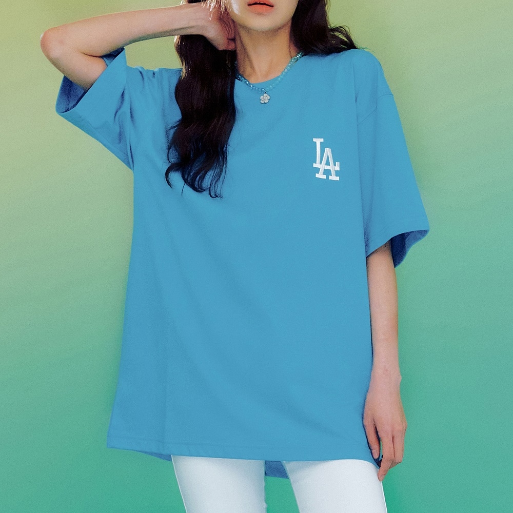 Áo Thun MLB Illusion Clipping LA Dodgers D.Aquablue