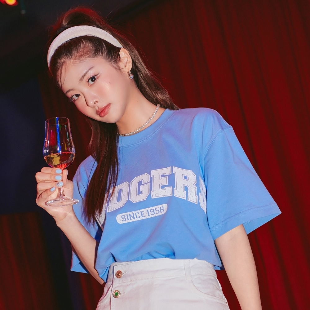 Áo Thun MLB Korea Varsity Logo LA Dodgers L.Cobalt Blue