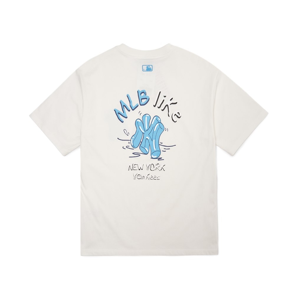 Áo Thun MLB Lite Back Logo Overfit New York Yankees Ivory