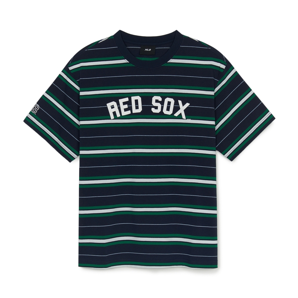 Áo Thun MLB Varsity Stripe Overfit Short Sleeve T-Shirt Boston Red Sox Navy