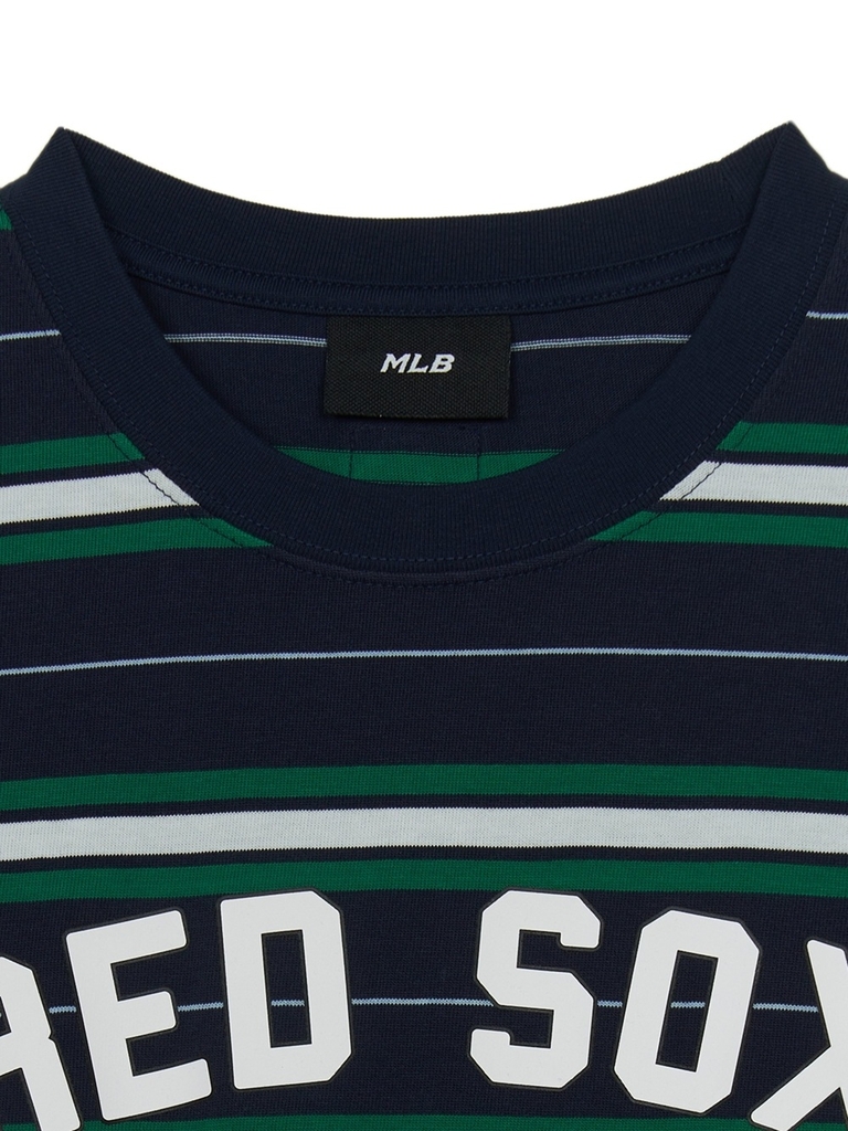 Áo Thun MLB Varsity Stripe Overfit Short Sleeve T-Shirt Boston Red Sox Navy