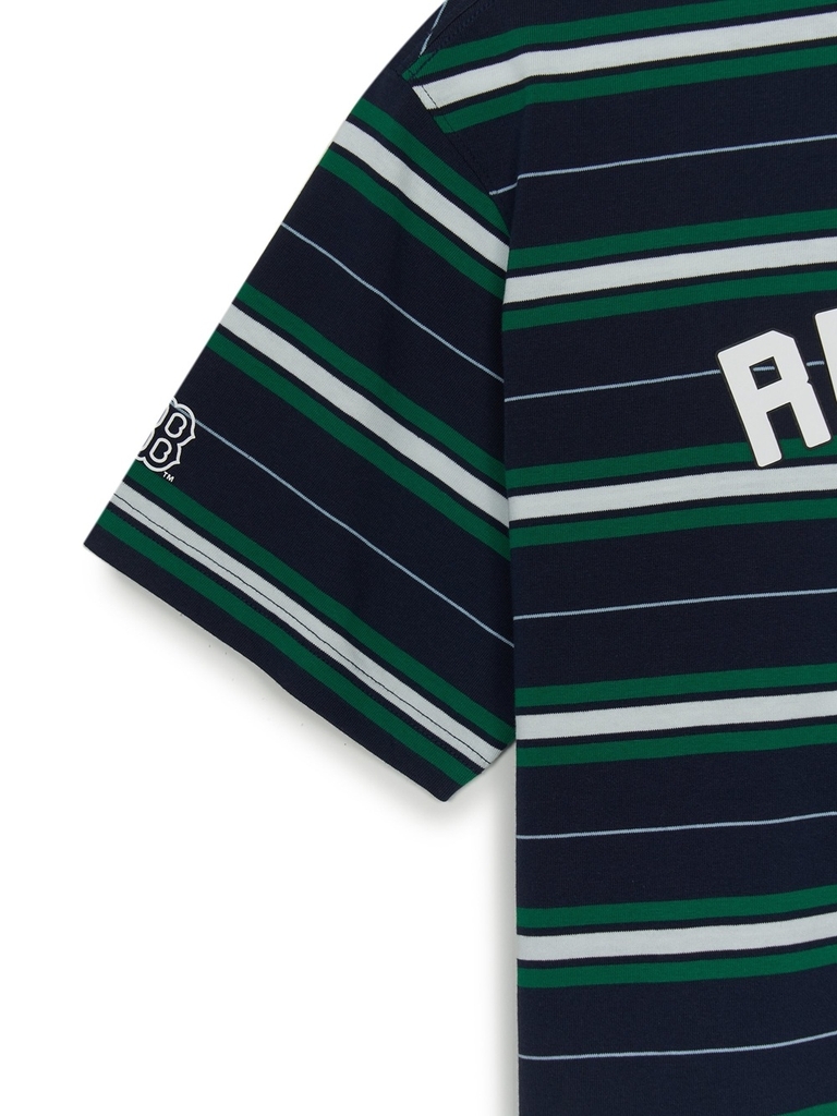 Áo Thun MLB Varsity Stripe Overfit Short Sleeve T-Shirt Boston Red Sox Navy