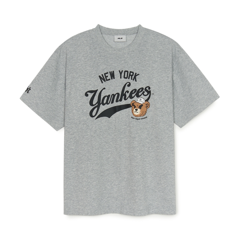 Áo Thun MLB Letter Mega Bear Overfit Short Sleeve T-Shirt New York Yankees Grey