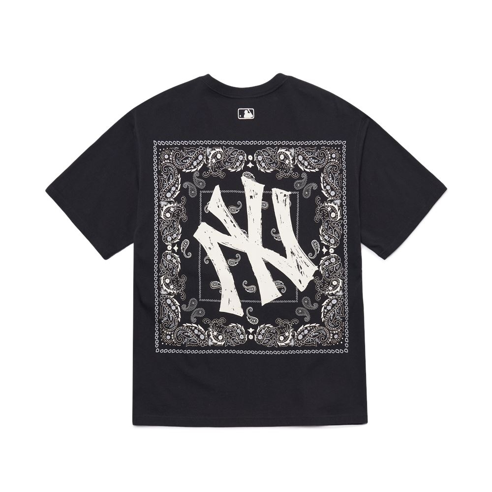 Áo Thun MLB Paisley Back Logo New York Yankees Black