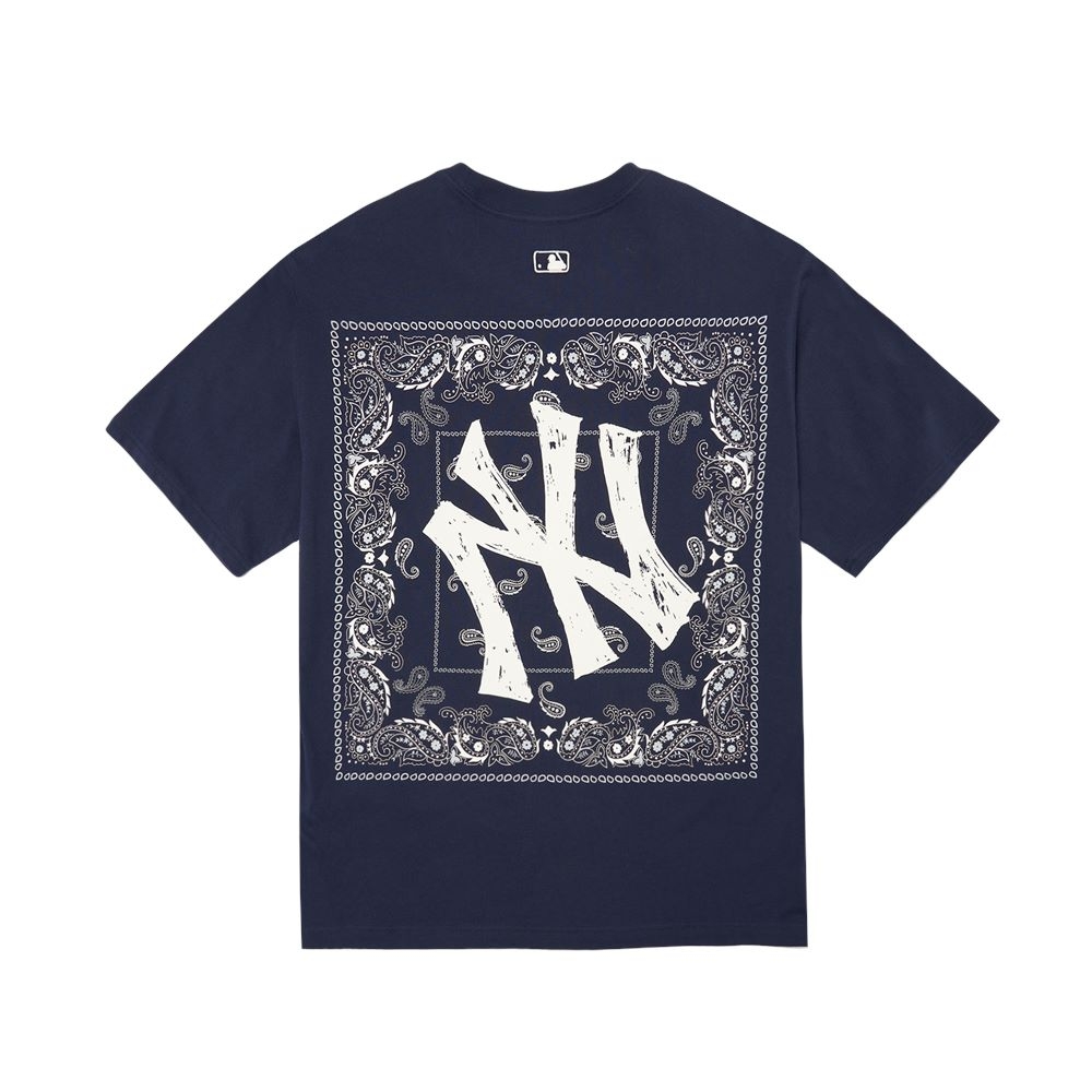 Áo Thun MLB Paisley Back Logo New York Yankees D.Navy