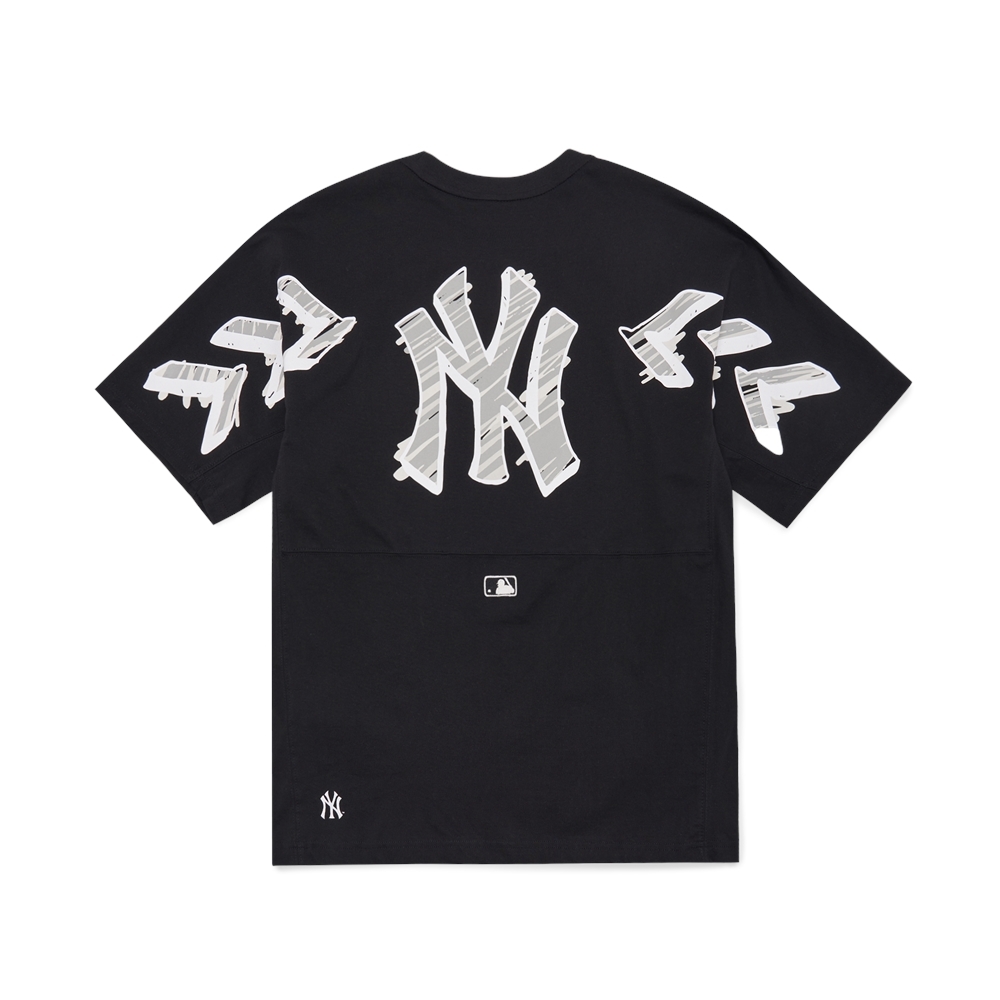 Áo Thun MLB Seamball Back Logo New York Yankees Black