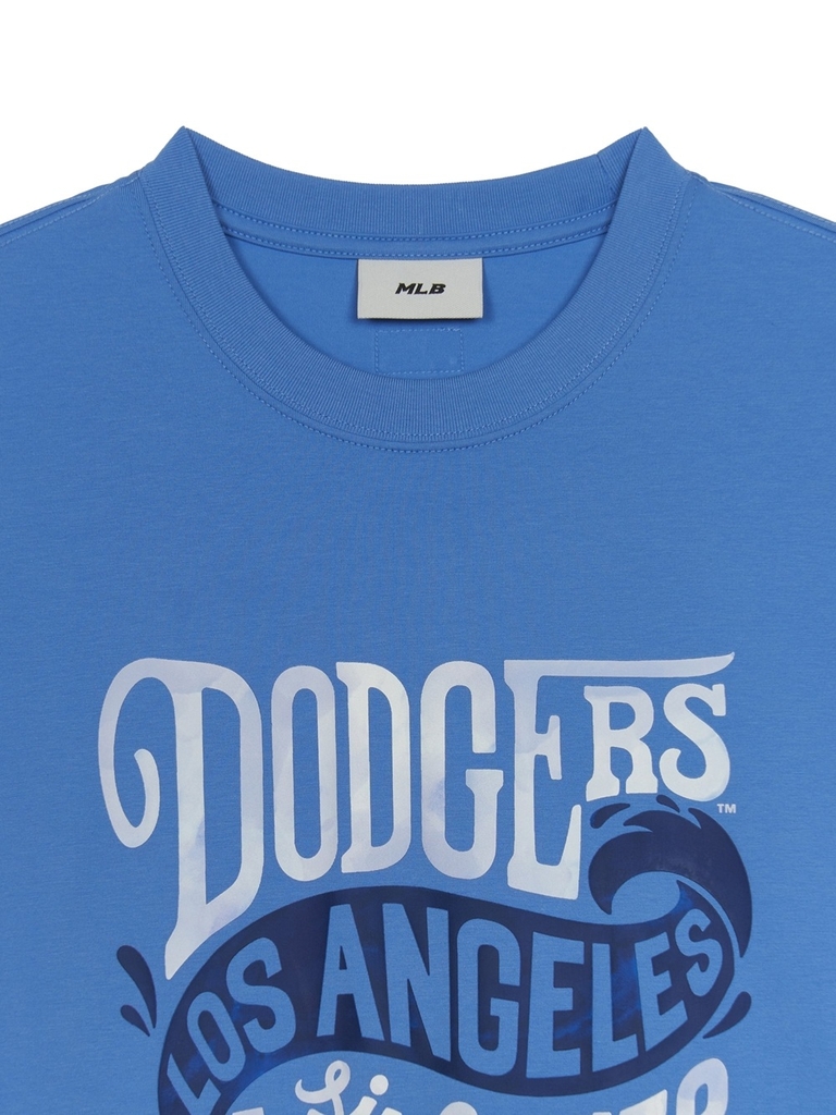 Áo Thun MLB Summer Letter Graphic Overfit Short Sleeve T-Shirt LA Dodgers Blue