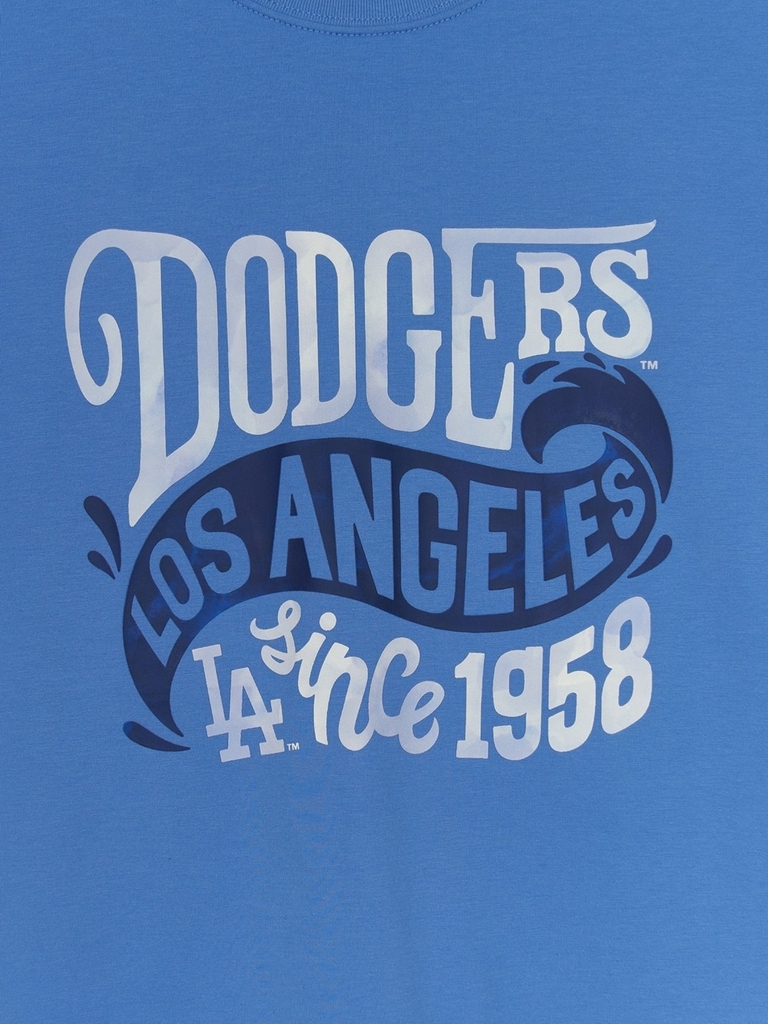 Áo Thun MLB Summer Letter Graphic Overfit Short Sleeve T-Shirt LA Dodgers Blue